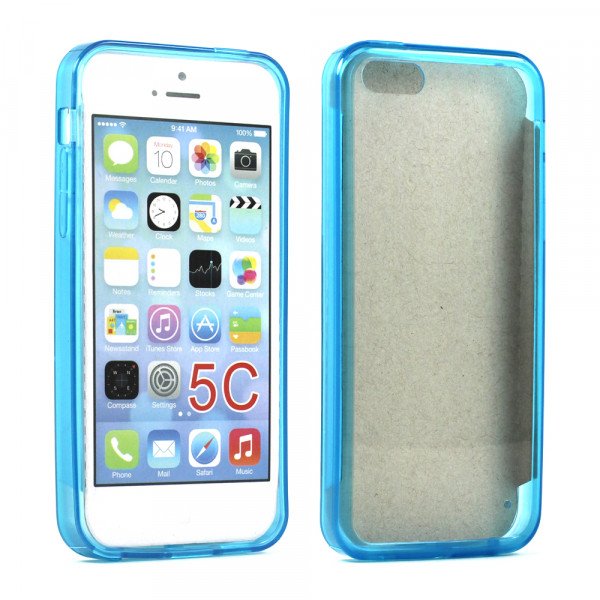 Wholesale Apple iPhone 5C Crystal Clear Hybrid Case (Blue Clear)